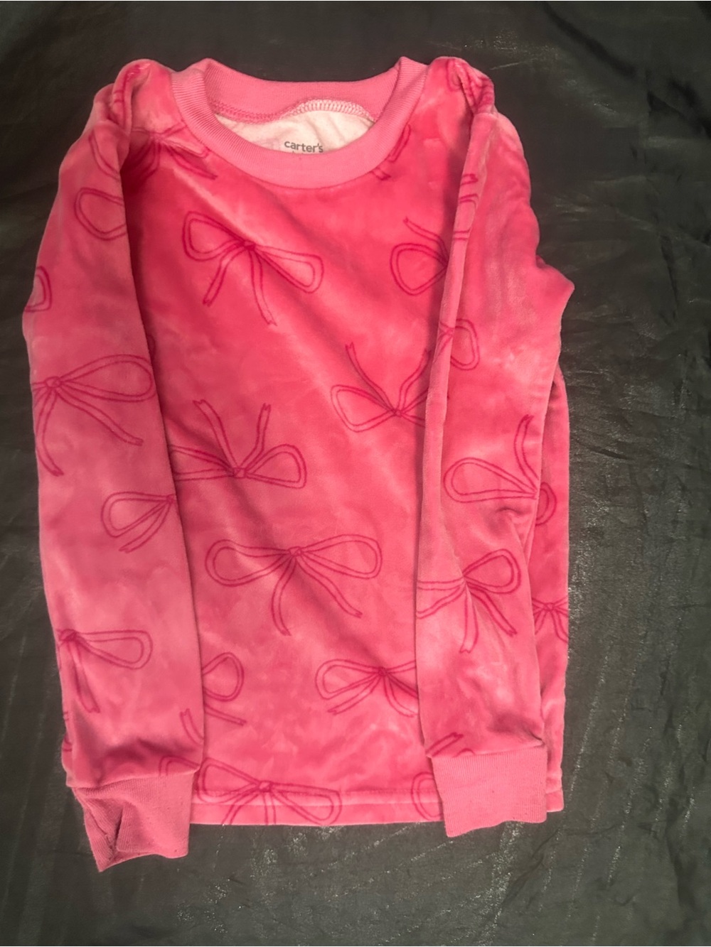 Carter's Pink Bow-Print Long Sleeve Tee